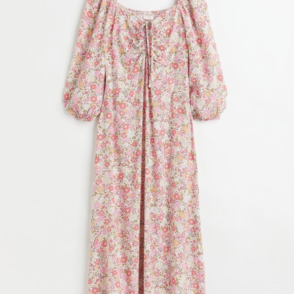 H&M Floral Midi Dress - Pink and White - Picture 2 of 5